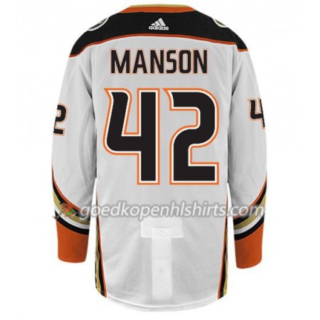 Anaheim Ducks JOSH MANSON 42 Adidas Wit Authentic Shirt - Mannen